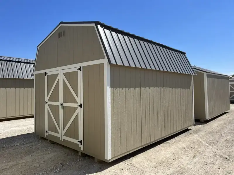 12x16 lofted barn shed with a metal roof